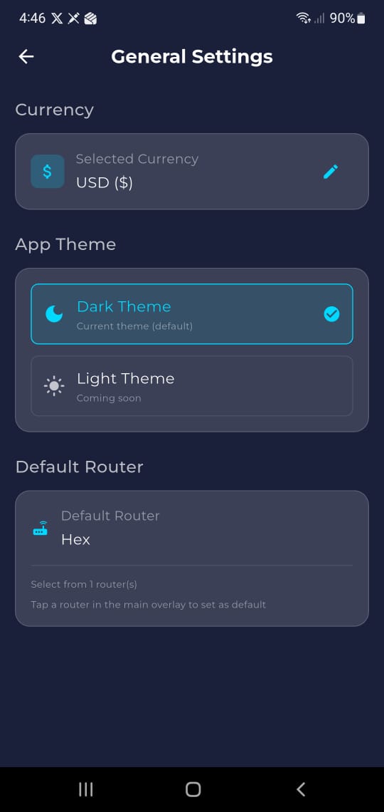 SDTick Aura settings interface